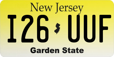NJ license plate I26UUF