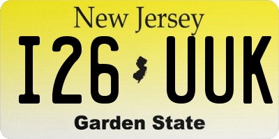 NJ license plate I26UUK
