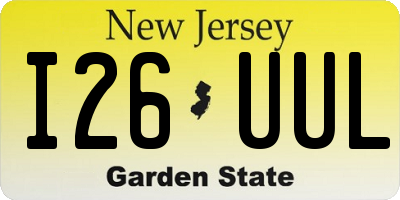 NJ license plate I26UUL