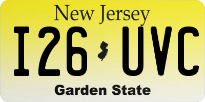 NJ license plate I26UVC