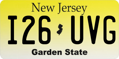 NJ license plate I26UVG