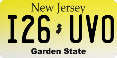 NJ license plate I26UVO