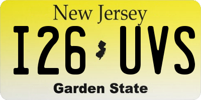 NJ license plate I26UVS