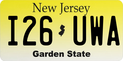 NJ license plate I26UWA