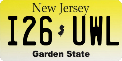 NJ license plate I26UWL