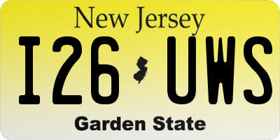 NJ license plate I26UWS