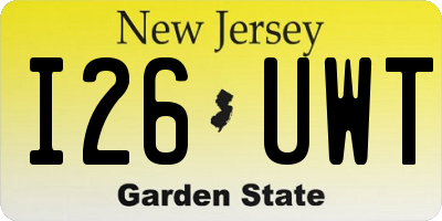 NJ license plate I26UWT