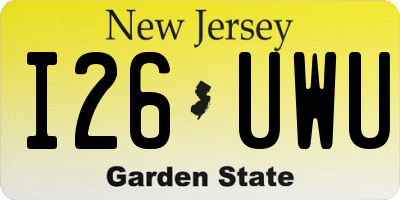 NJ license plate I26UWU