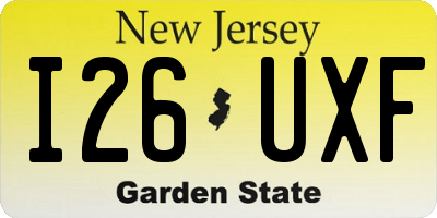 NJ license plate I26UXF