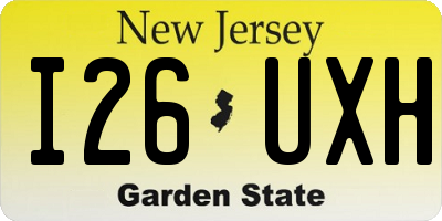 NJ license plate I26UXH