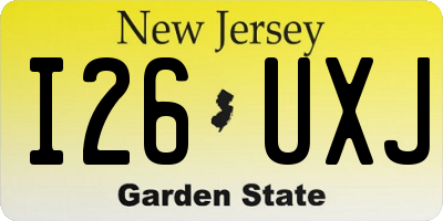 NJ license plate I26UXJ