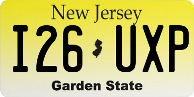 NJ license plate I26UXP