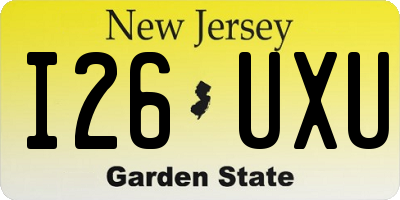 NJ license plate I26UXU