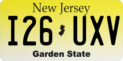 NJ license plate I26UXV