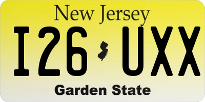 NJ license plate I26UXX