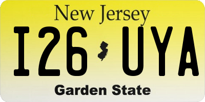 NJ license plate I26UYA