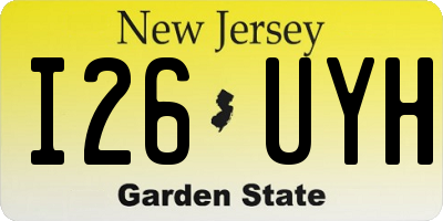 NJ license plate I26UYH
