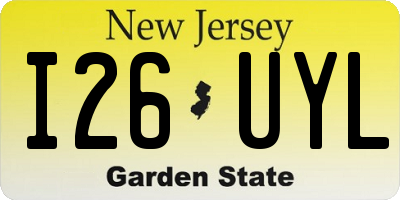 NJ license plate I26UYL