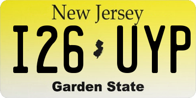 NJ license plate I26UYP