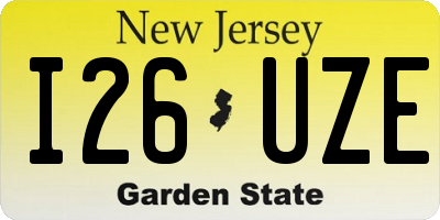 NJ license plate I26UZE
