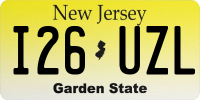 NJ license plate I26UZL