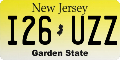 NJ license plate I26UZZ