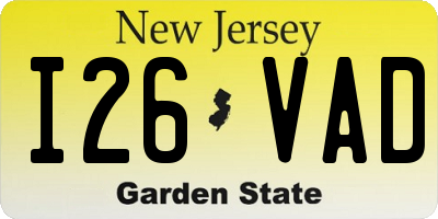 NJ license plate I26VAD
