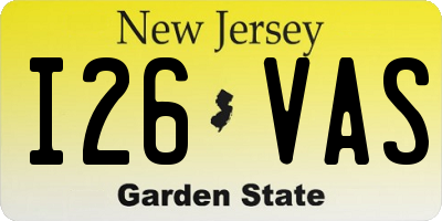 NJ license plate I26VAS