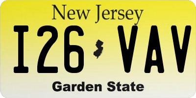 NJ license plate I26VAV