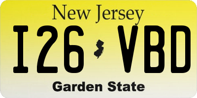 NJ license plate I26VBD
