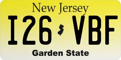 NJ license plate I26VBF