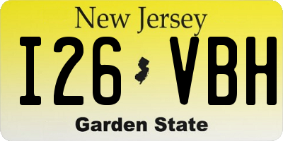 NJ license plate I26VBH