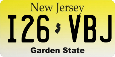 NJ license plate I26VBJ