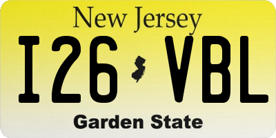 NJ license plate I26VBL