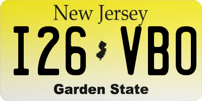 NJ license plate I26VBO