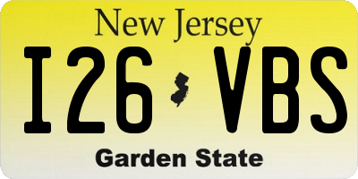 NJ license plate I26VBS