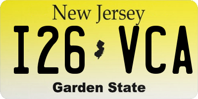NJ license plate I26VCA