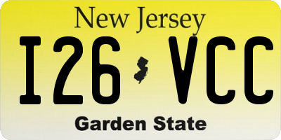 NJ license plate I26VCC