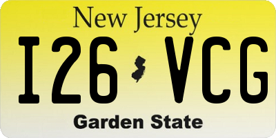 NJ license plate I26VCG