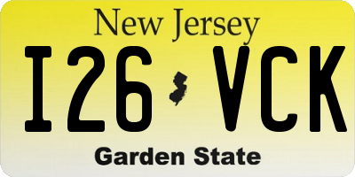 NJ license plate I26VCK