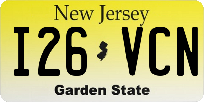 NJ license plate I26VCN