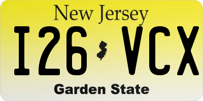NJ license plate I26VCX
