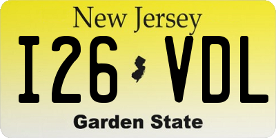 NJ license plate I26VDL