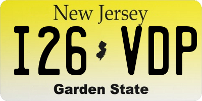 NJ license plate I26VDP