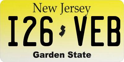 NJ license plate I26VEB