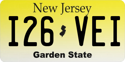 NJ license plate I26VEI