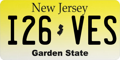 NJ license plate I26VES