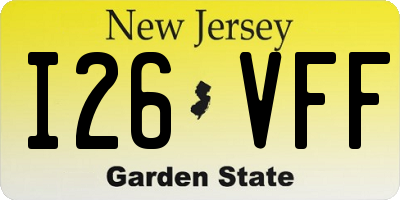 NJ license plate I26VFF