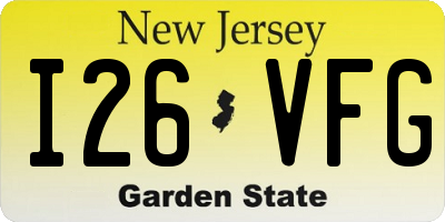 NJ license plate I26VFG