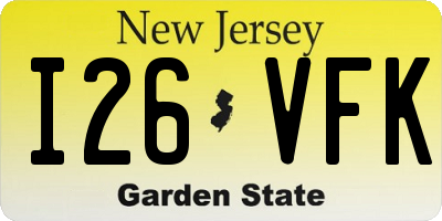 NJ license plate I26VFK
